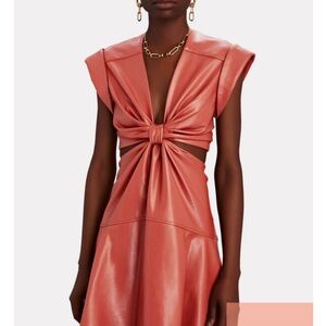 Elegant Coral Cut-Out Dress